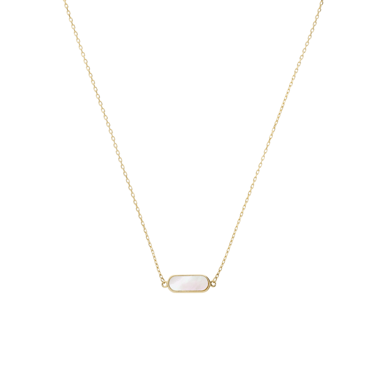 14 Karat Gelbgoldkette mit Perlmutt