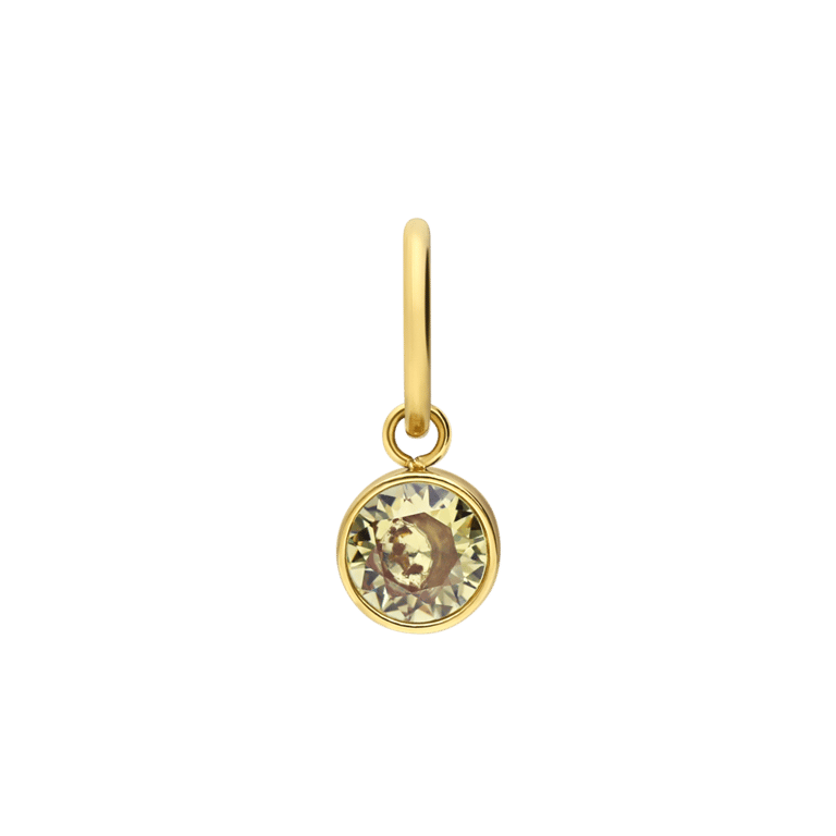 Charm aus Edelstahl, vergoldet, Geburtsstein, November