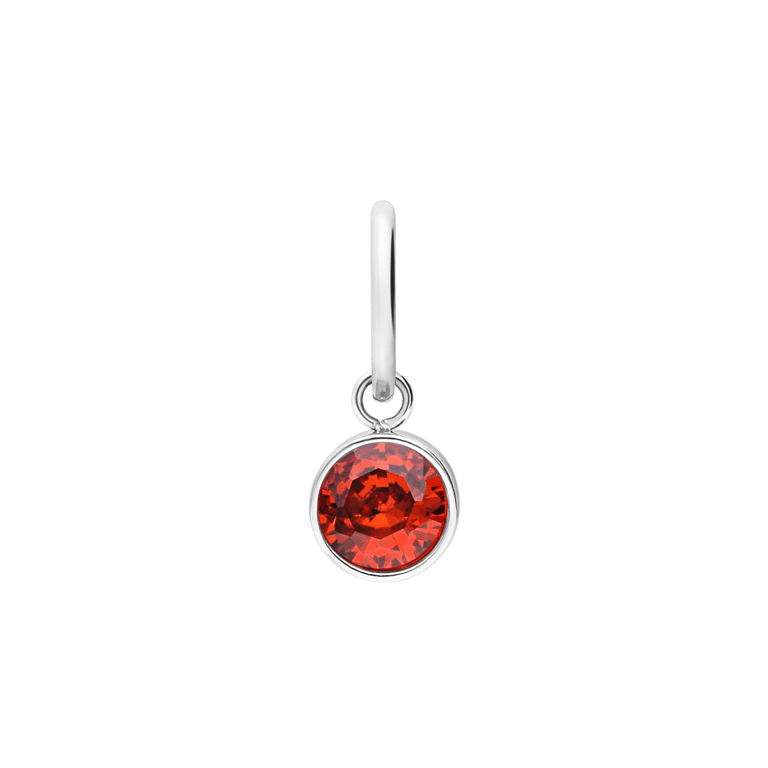 Charm aus Edelstahl, Geburtsstein, Januar
