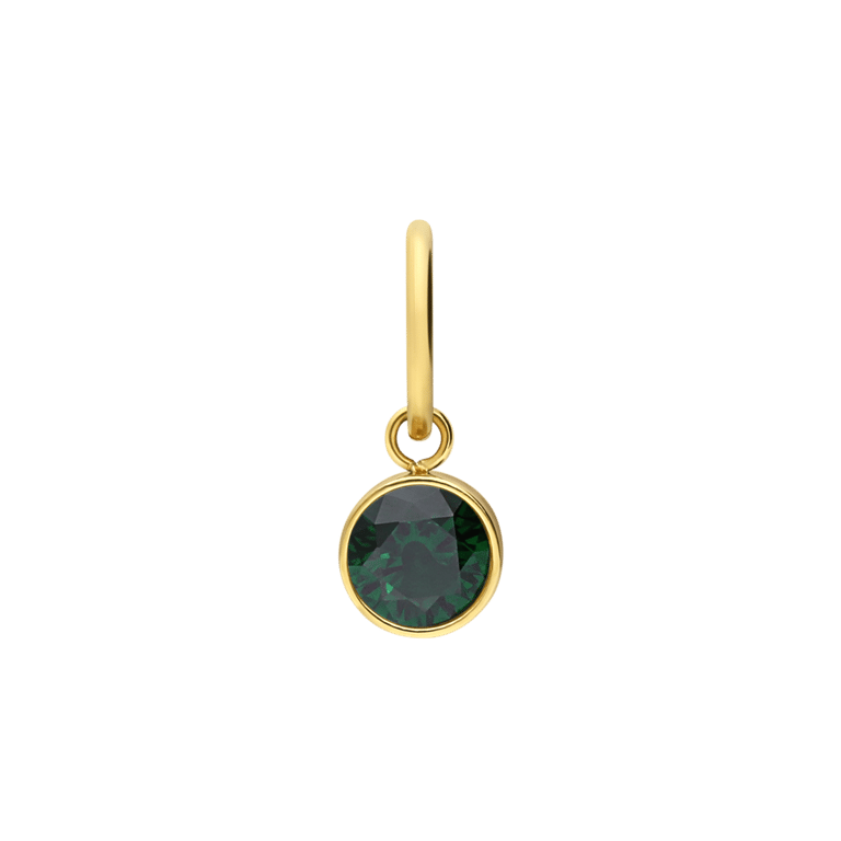 Stalen goldplated hanger met geboortesteen mei met zirkonia voor dames