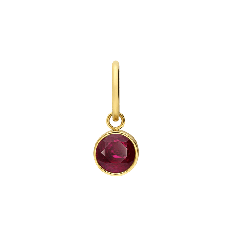 Stalen goldplated hanger met geboortesteen juli met zirkonia voor dames