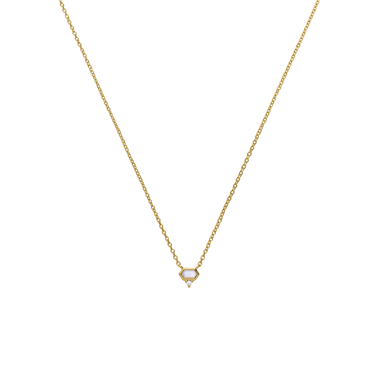 Zilveren goldplated ketting met hanger en zirkonia