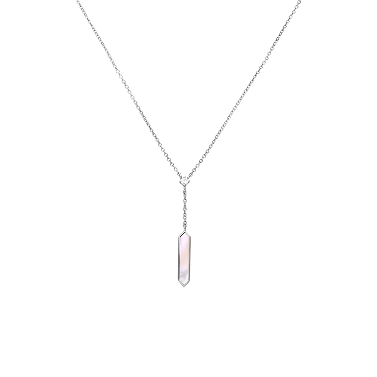 Zilveren ketting met hanger en zirkonia