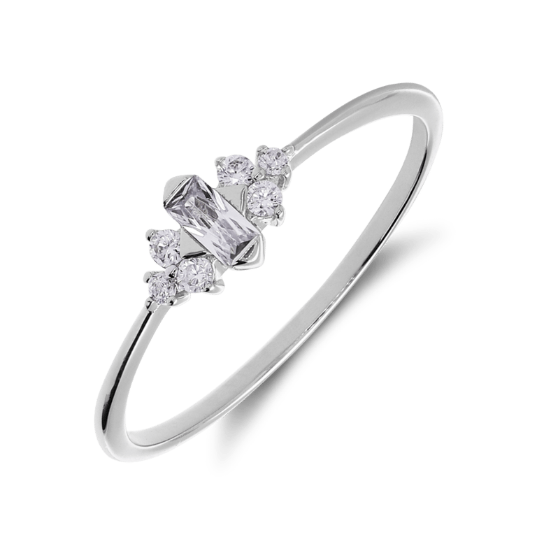 Ring aus 925er Silber, Baguette