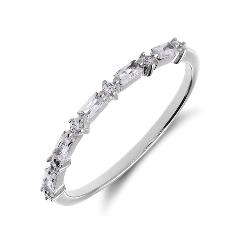 Ring aus 925er Silber, Baguette