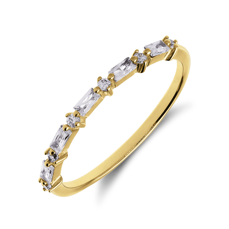 Zilveren goldplated ring met zirkonia voor dames