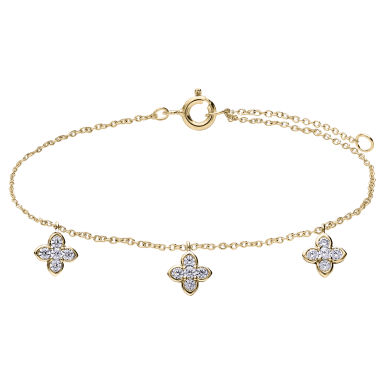 Zilveren armband goldplated met hanger sterren