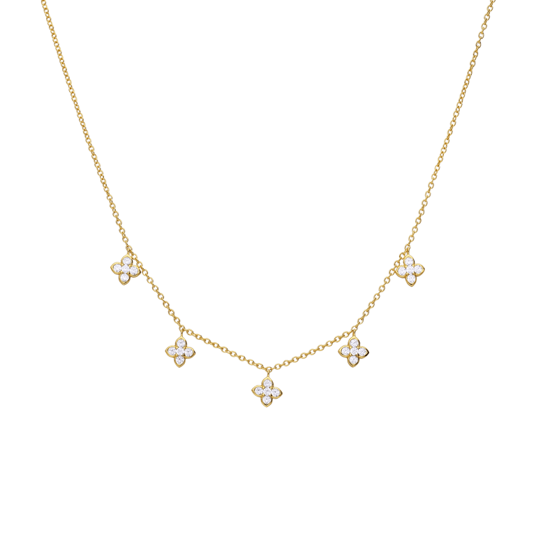 Zilveren goldplated ketting met hanger ster met zirkonia voor dames