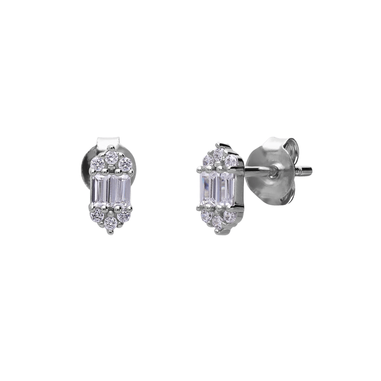 Ohrstecker aus 925er Silber, Baguette