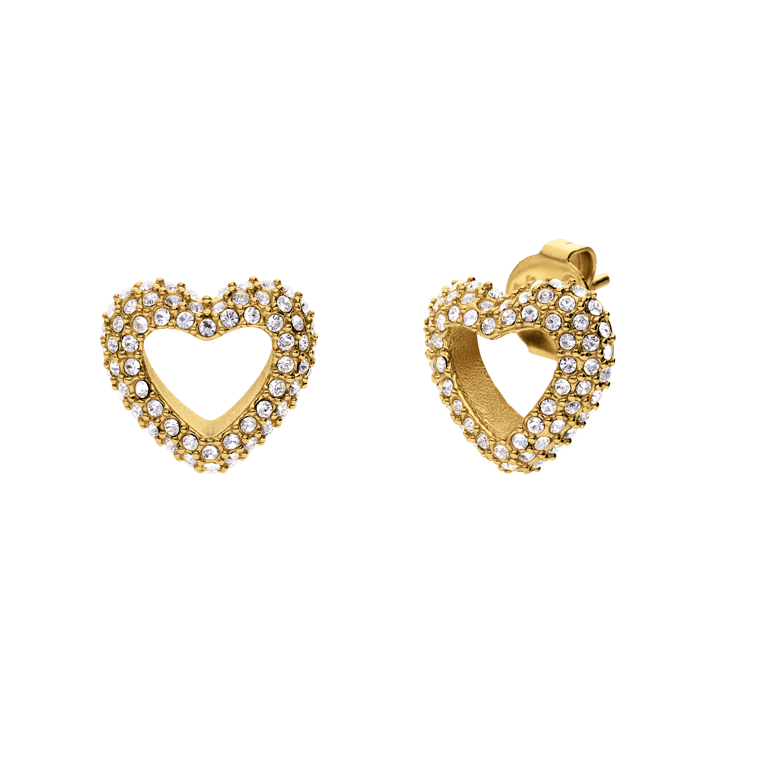 Guess stalen goldplated oorbellen BELOVED