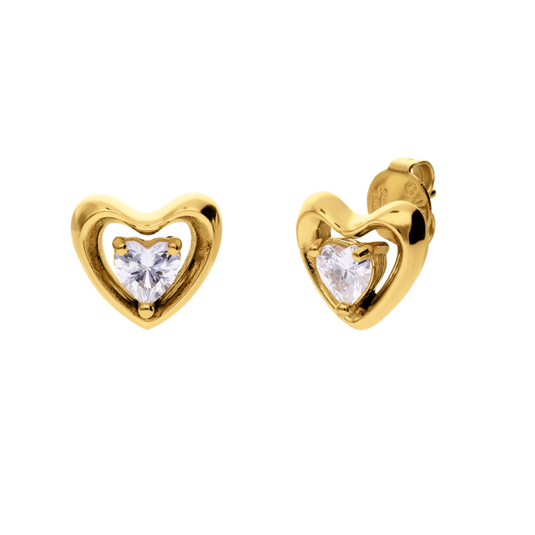 Guess stalen goldplated oorbellen BELOVED