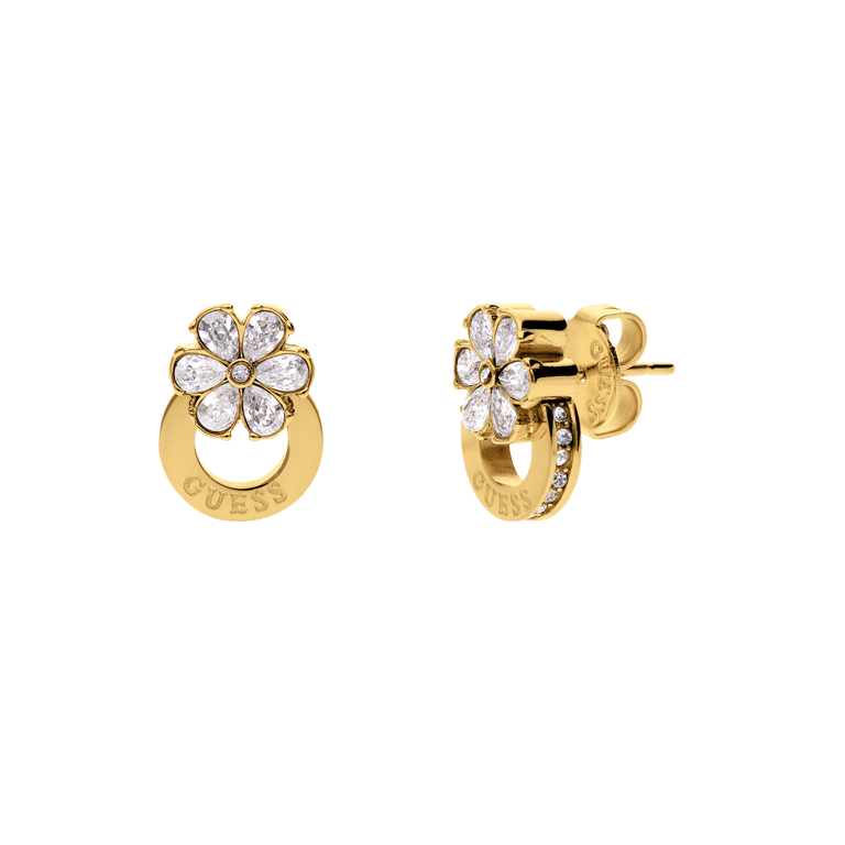 Guess stalen goldplated oorbellen LILY