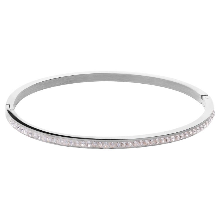 Stalen bangle small met kristal