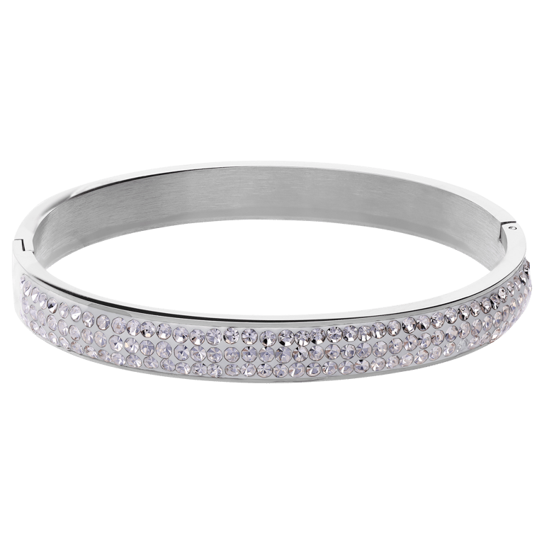 Stainless steel bangle met kristal