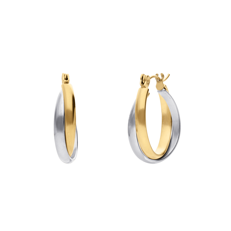 Stainless steel bicolor oorringen