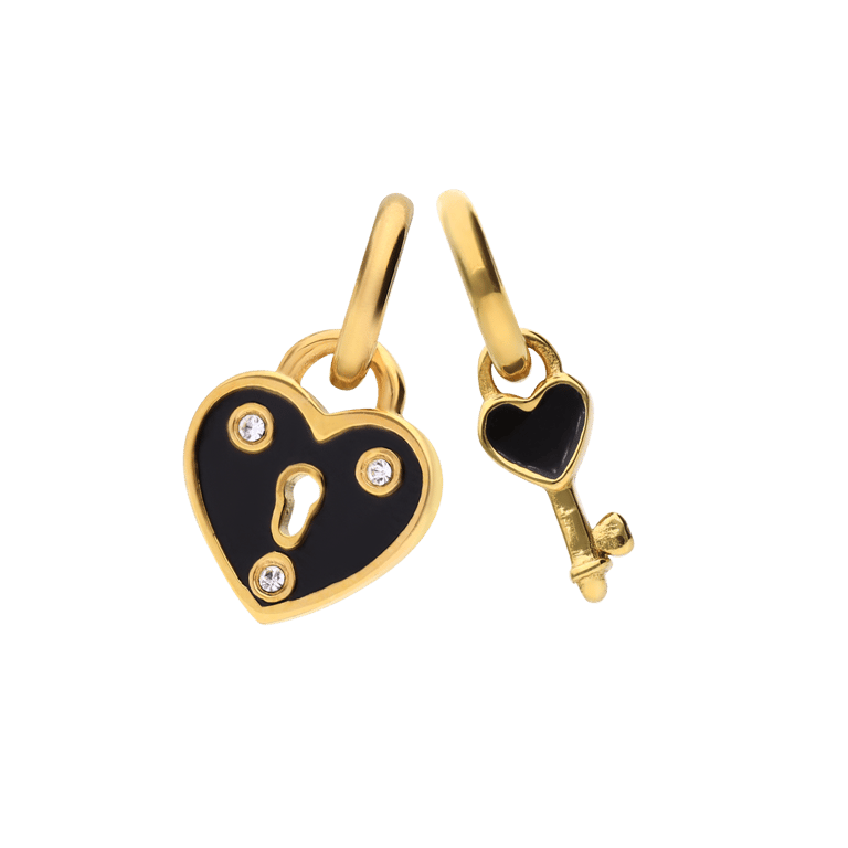 Stainless steel goldplated hanger met hart slotje