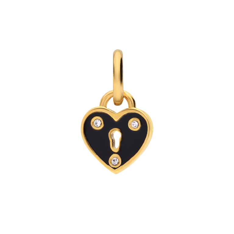 Stalen goldplated hanger met hart slotje