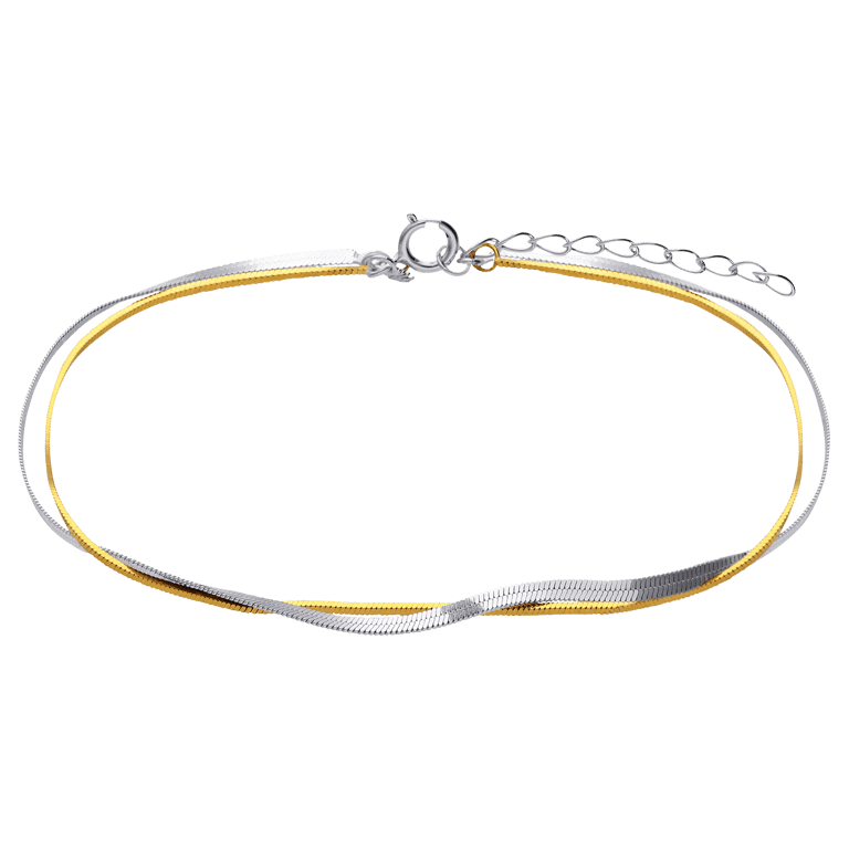 Zilveren bicolor armband voor dames