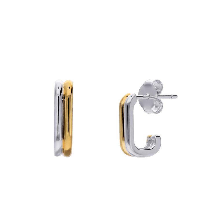 Zilveren goldplated oorknoppen voor dames