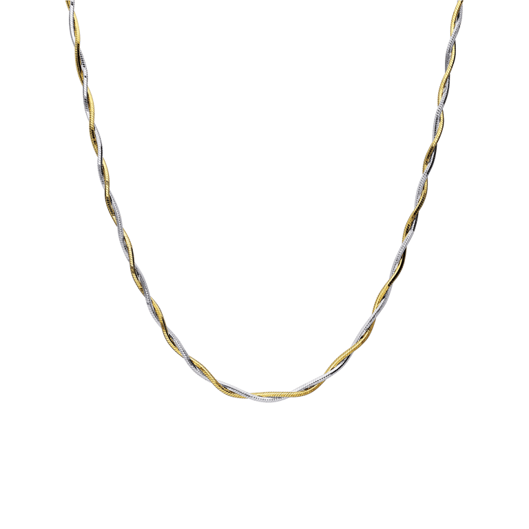 Zilveren bicolor ketting voor dames