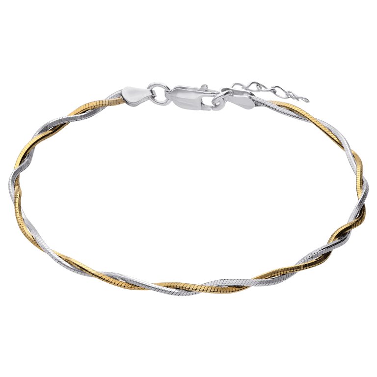 Zilveren bicolor armband voor dames