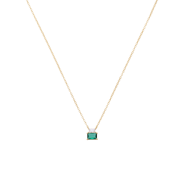 Silberne goldbeschichtete Halskette mit Anhänger für Damen mit Zirkonia