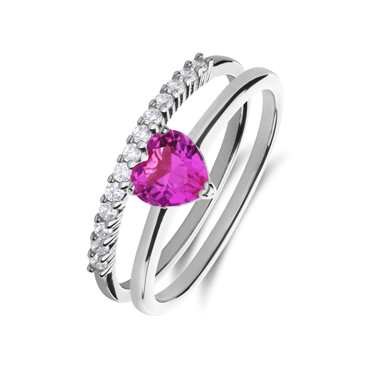 Zilveren ring hart met zirkonia voor dames