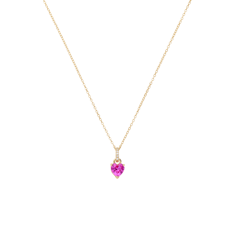 Zilveren ketting met hanger hart met zirkonia voor dames