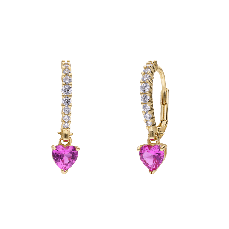 Silberne Herz-Ohrstecker mit Zirkonia für Damen