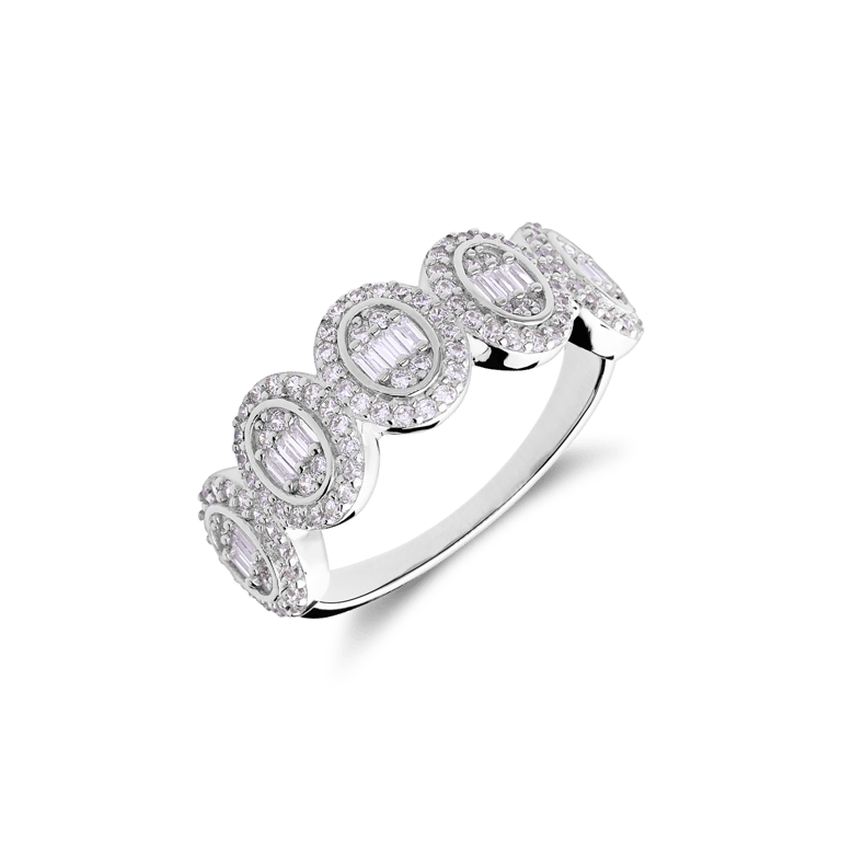 Zilveren ring ovaal met zirkonia voor dames