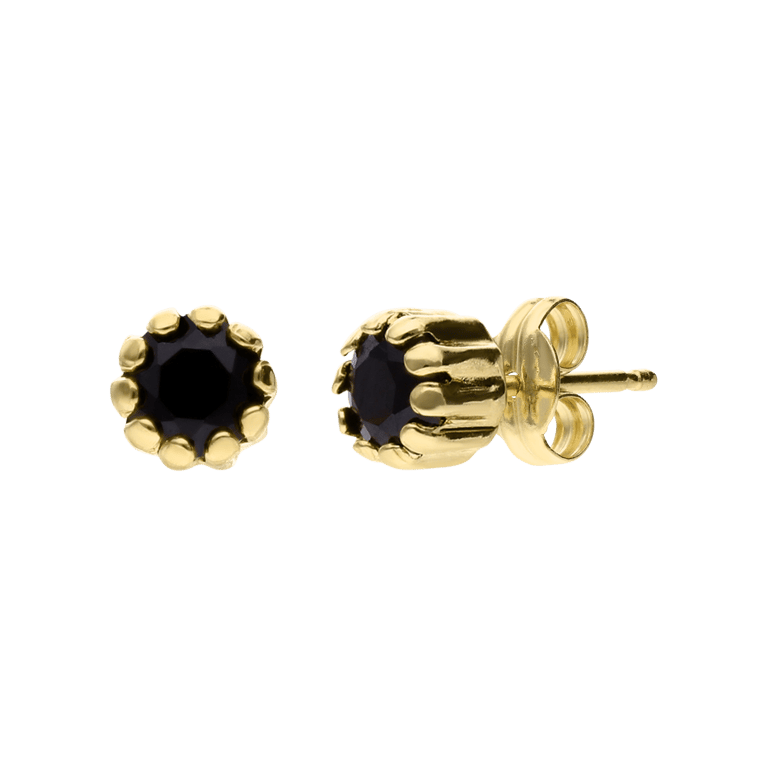 9 Karat Ohrring schwarzer Spinell