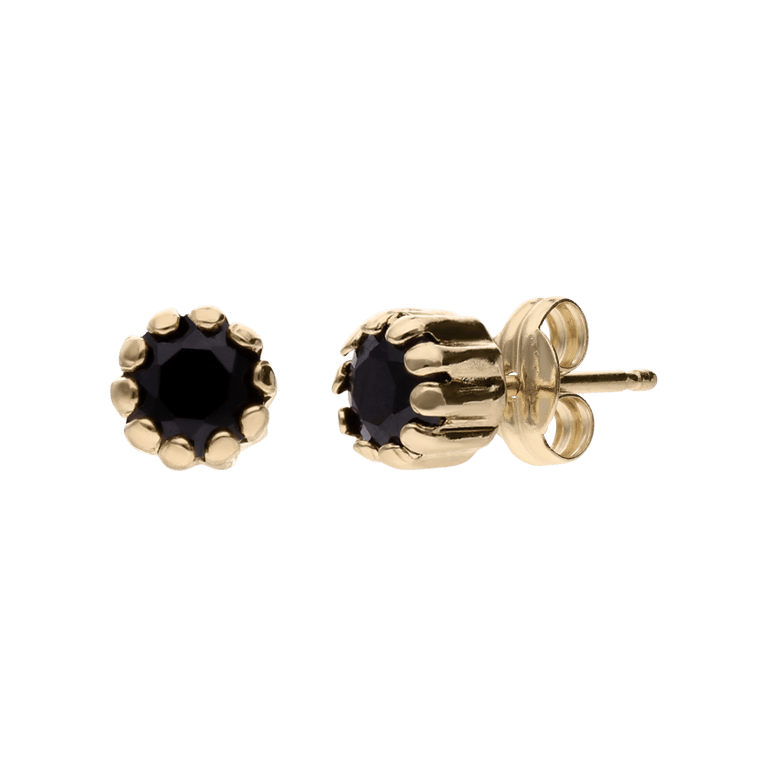 9 karaat oorbel zwarte spinel
