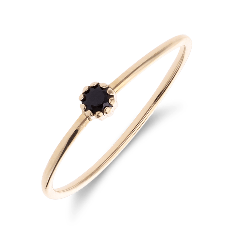 9 karaat ring met zwarte spinel voor dames