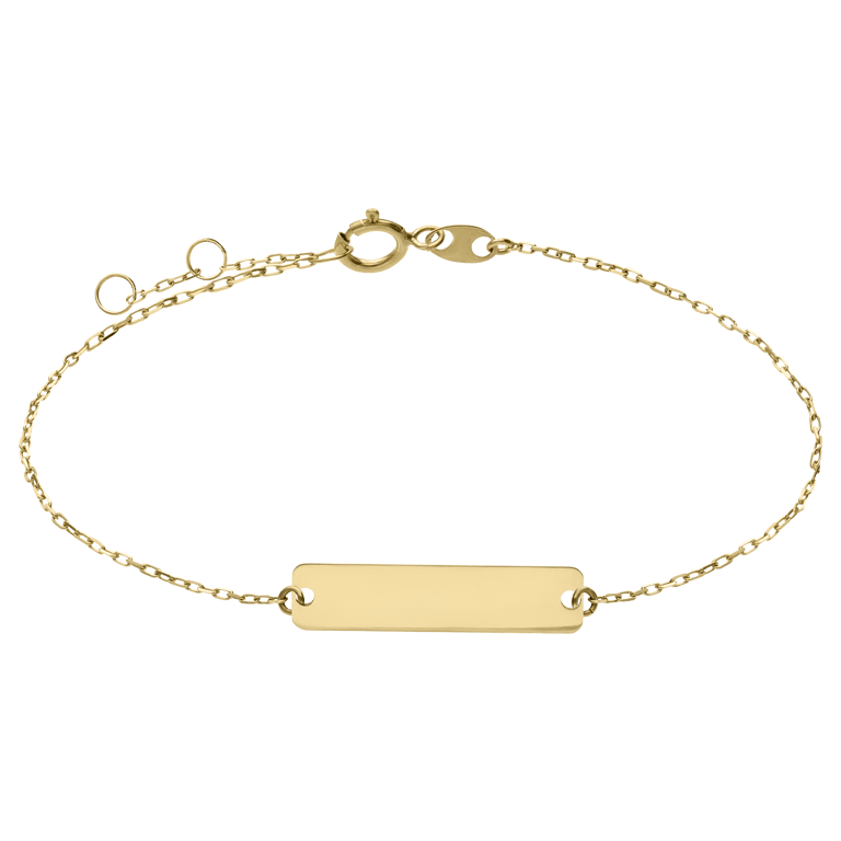 14 Karat Gelbgold Plattenarmband für Damen