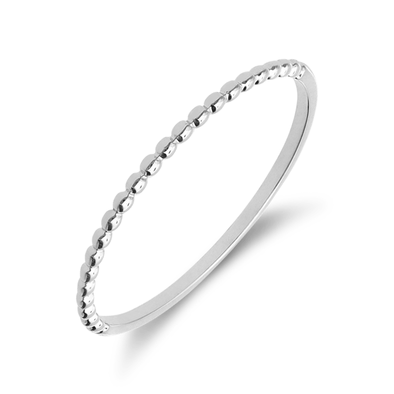 14 karaat witgouden ring bolletjes
