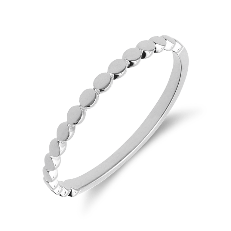 14 karaat witgouden ring bolletjes