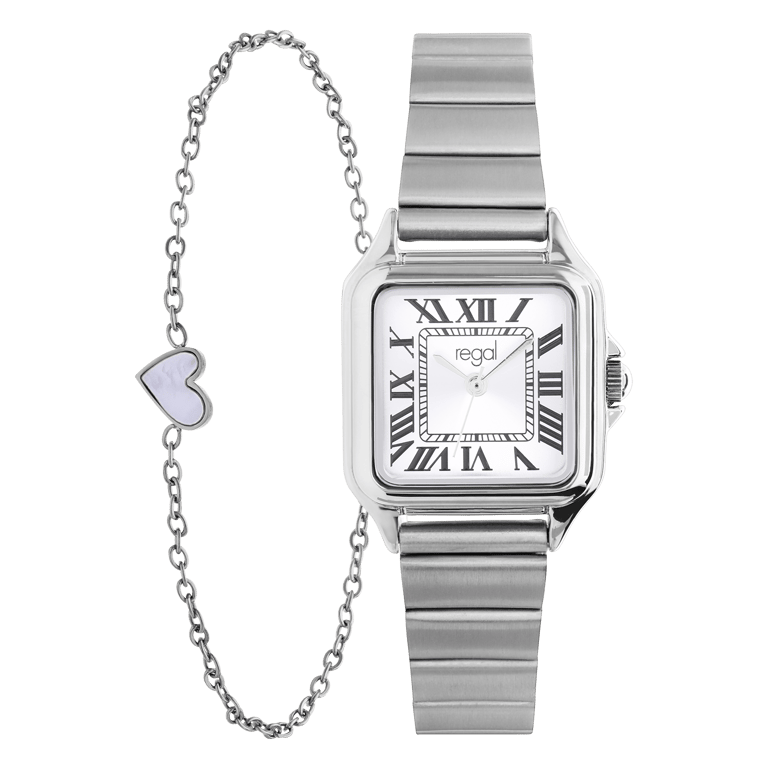 Regal stalen horloge met gratis armband