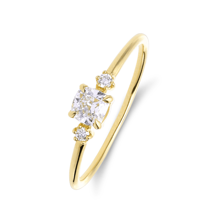 585 Gelbgoldring mit 0,415 ct Labor-Diamant für Damen