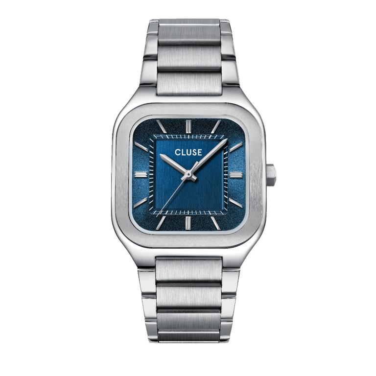 CLUSE – Quadrus Uhr aus silberfarbenem Stahl