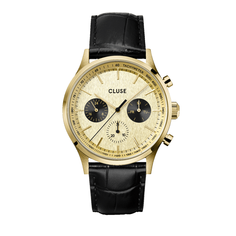 CLUSE – Antheor Uhr aus goldfarbenem Leder