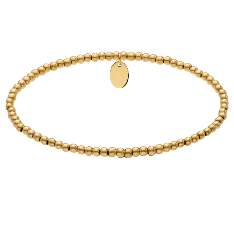 Stainless steel goldplated kralenarmband voor dames