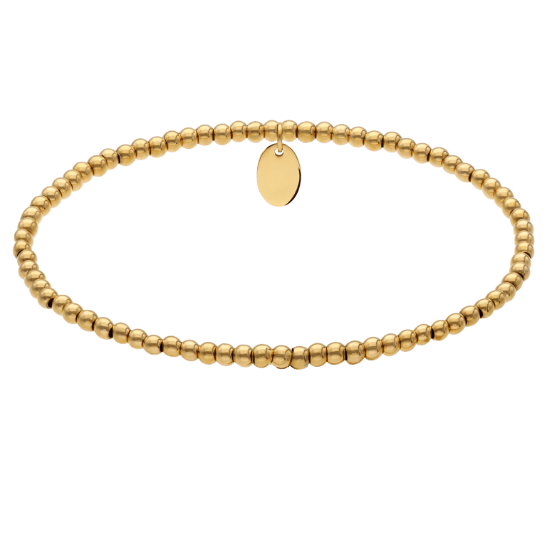 Stalen goldplated kralenarmband voor dames
