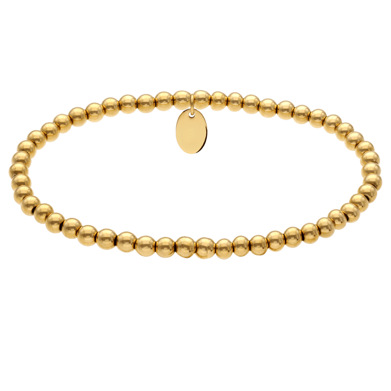 Stainless steel goldplated kralenarmband voor dames