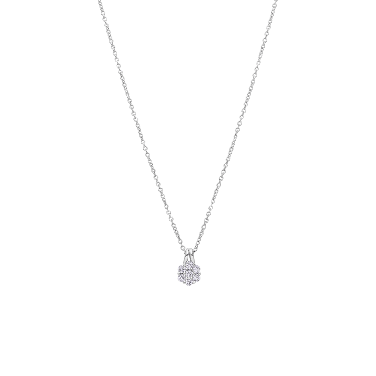 Silberne Halskette mit Anhänger und Zirkonia für Damen