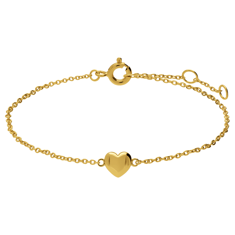 Zilveren goldplated armband met hart voor dames