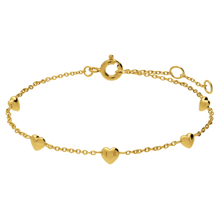 Zilveren goldplated armband met hart voor dames