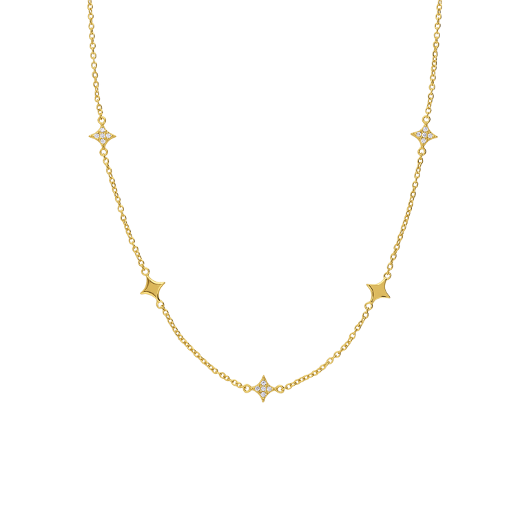 Silberne goldbeschichtete Halskette für Damen