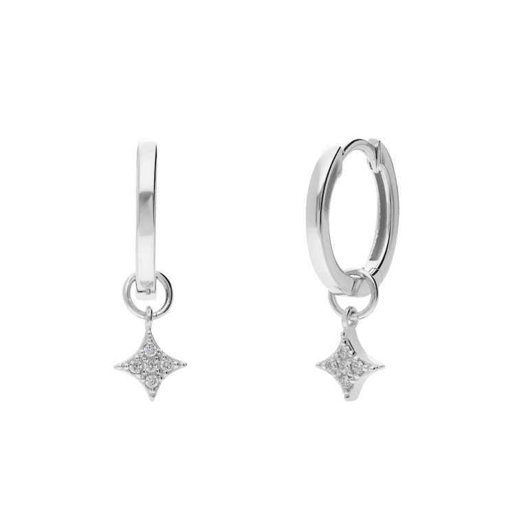 Silberne Creolen mit Zirkonia für Damen