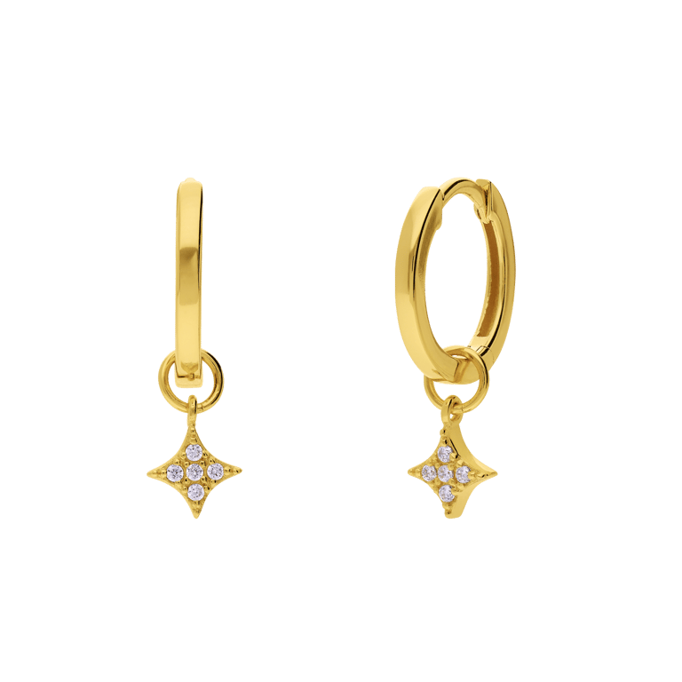 Zilver goldplated oorringen met zirkonia voor dames