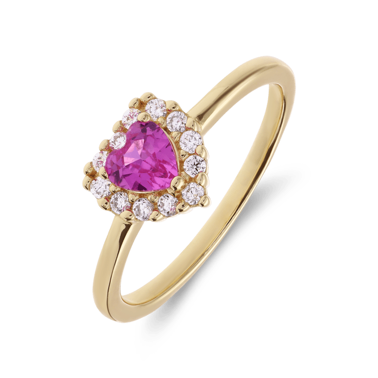 Silberner, goldbeschichteter Kinder-Ring mit Zirkonia